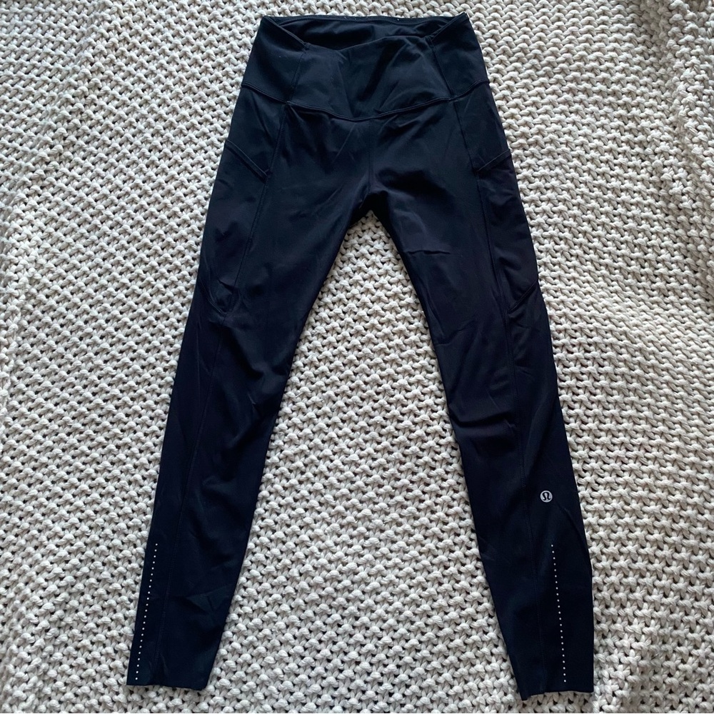 Black Lululemon Fast and free leggings